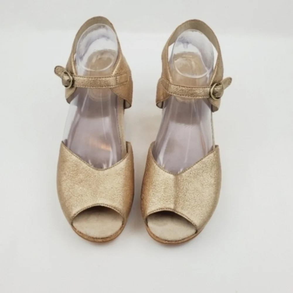 Dansko Charlotte Cork Grain Leather Wedge Sandals